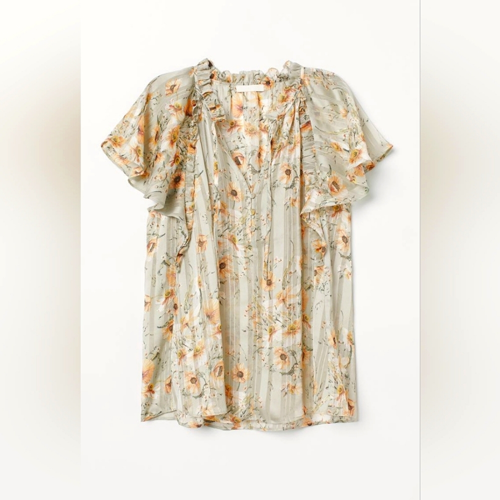H&M floral Blouse with butterfly sleeves